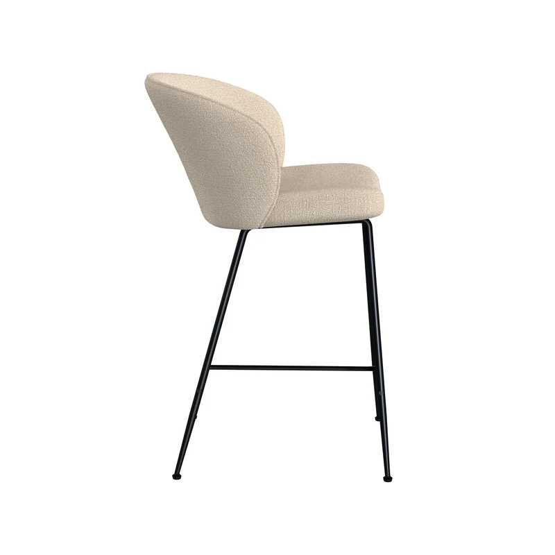 Lot de 2 chaises pour îlot central Groom 66,3 cm en tissu bouclé beige