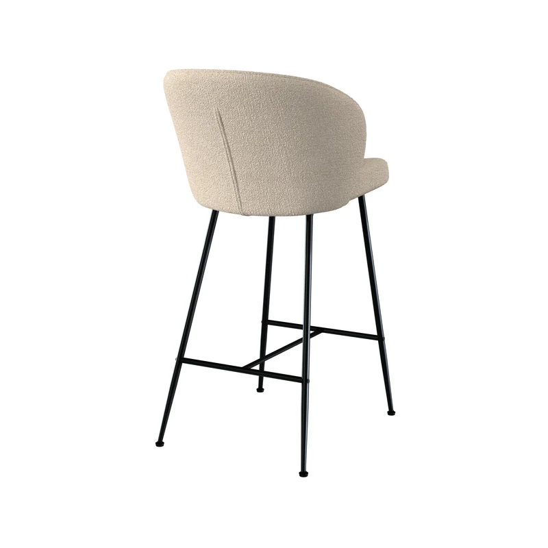 Lot de 2 chaises pour îlot central Groom 66,3 cm en tissu bouclé beige