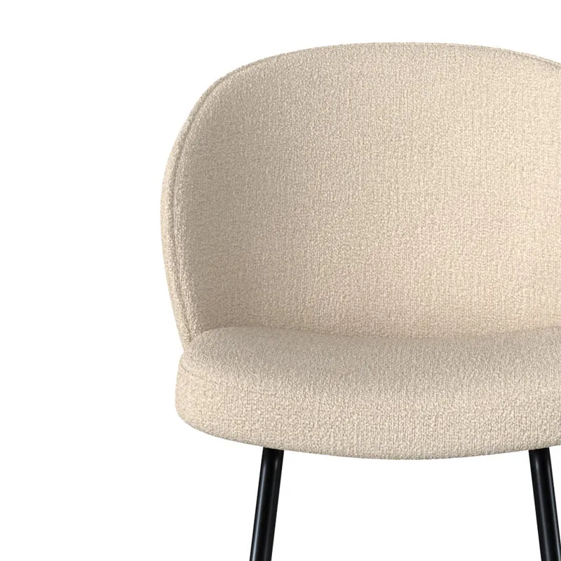 Lot de 2 chaises pour îlot central Groom 66,3 cm en tissu bouclé beige