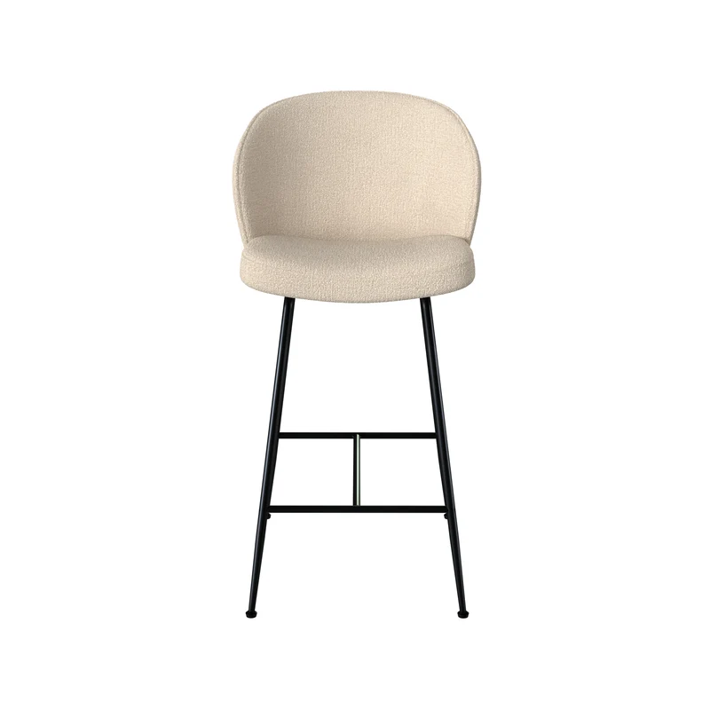 Lot de 2 chaises pour îlot central Groom 66,3 cm en tissu bouclé beige
