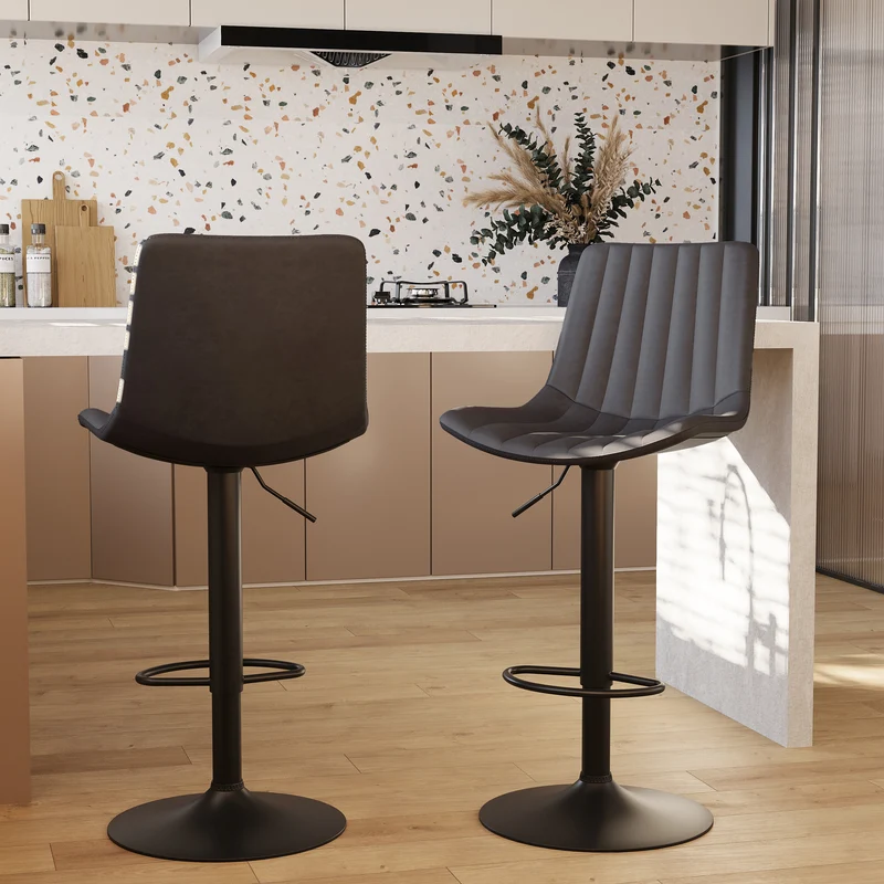 Chaise de bar gris foncé Killi 62,5/83 cm (lot de 2)