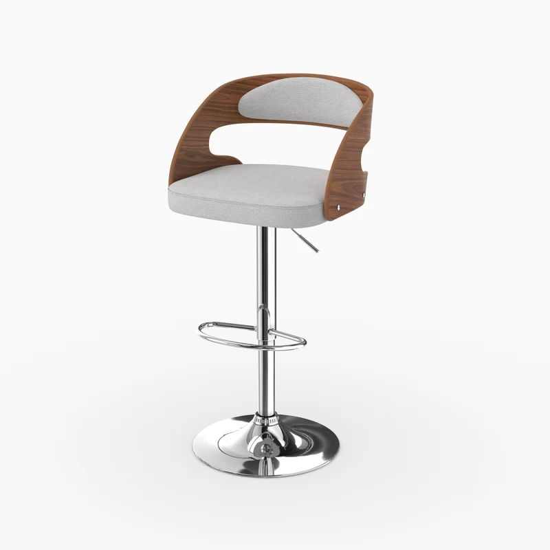 Chaise de bar gris clair Louis 62/84 cm