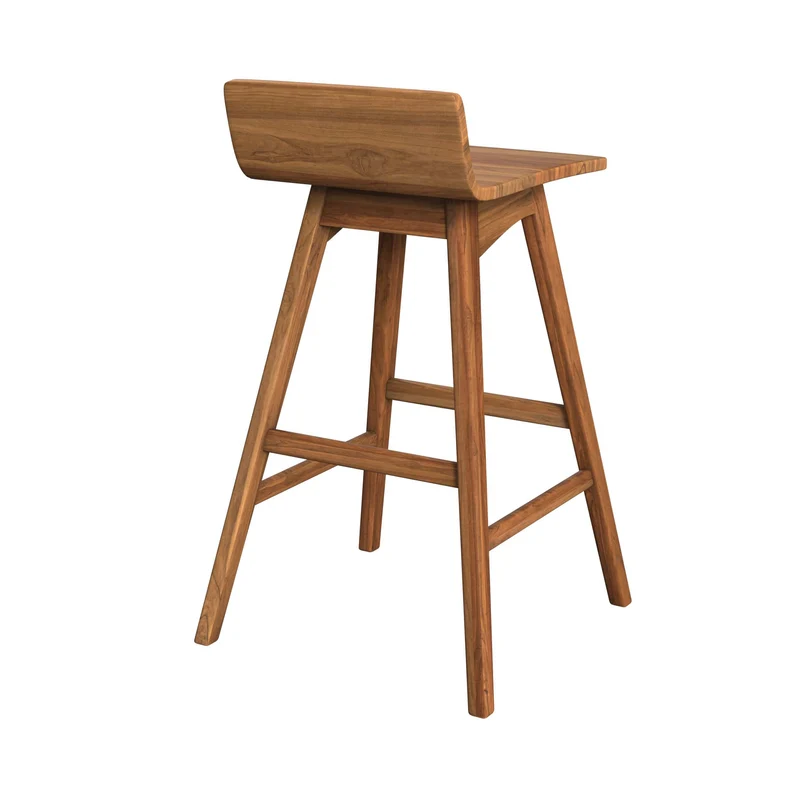 Chaise de bar Greta en bois de teck 72,5 cm