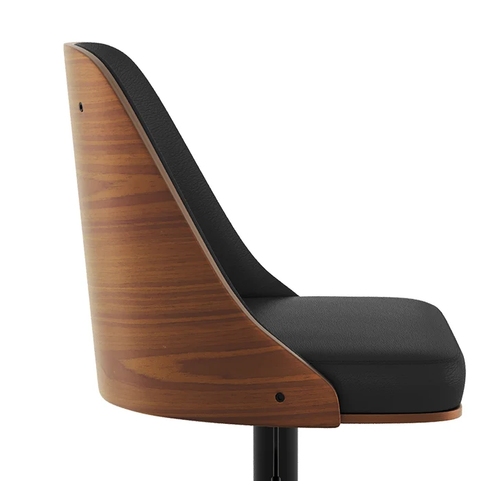 Chaise de bar Georges noire 56/77 cm