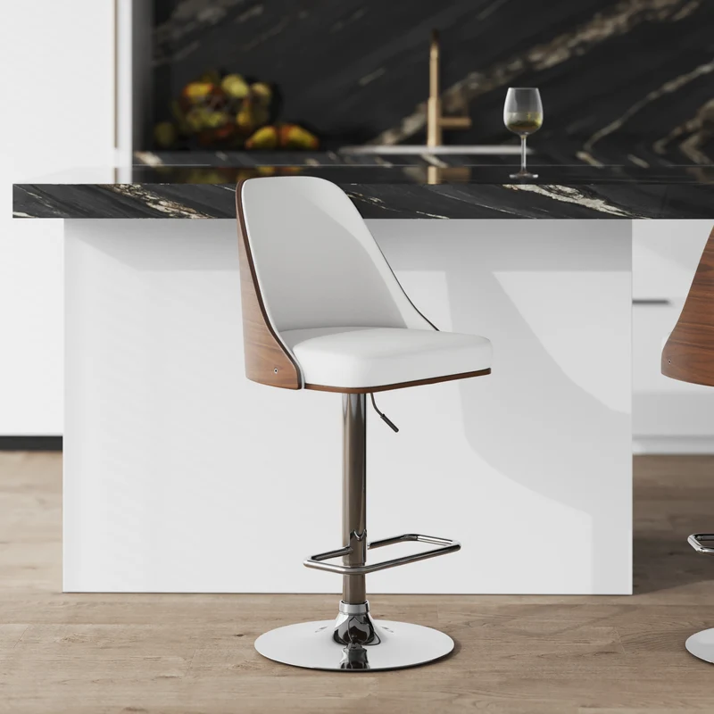 Chaise de bar Georges blanche 56/77 cm