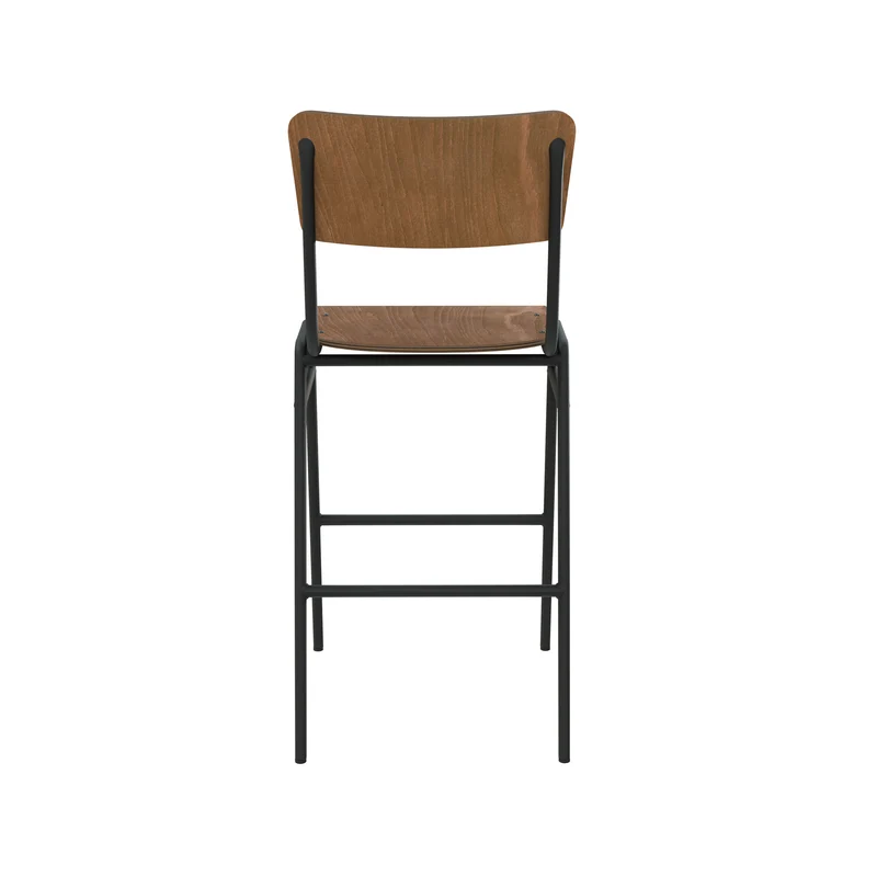 Chaise de bar mi-hauteur Clem en bois foncé 66 cm (lot de 2)