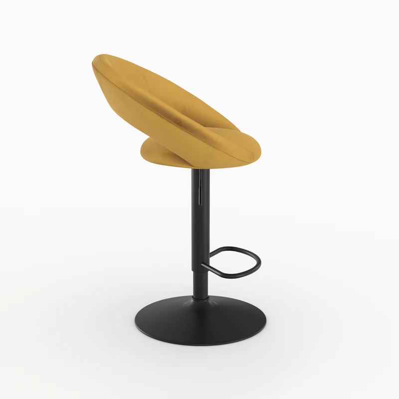 Chaise de bar Cloclo en velours jaune curry 61/76,5 cm (lot de 2)