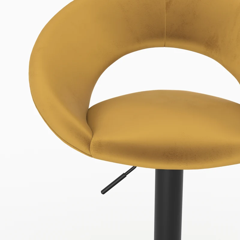 Chaise de bar Cloclo en velours jaune curry 61/76,5 cm (lot de 2)