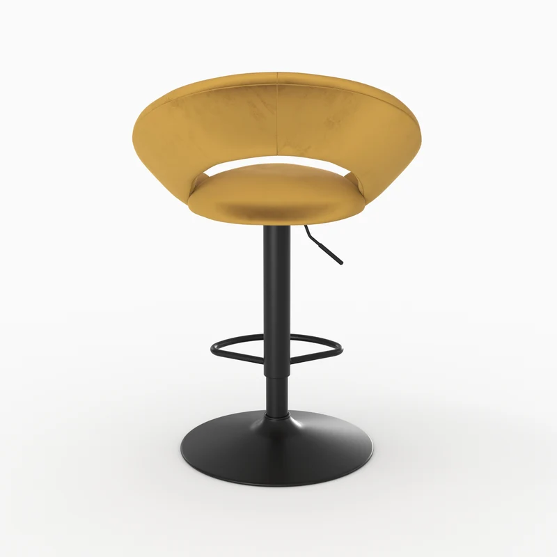 Chaise de bar Cloclo en velours jaune curry 61/76,5 cm (lot de 2)
