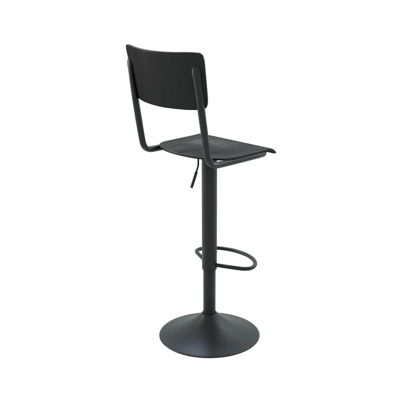 Chaise de bar Clem en bois noir réglable 60/80 cm (lot de 2)