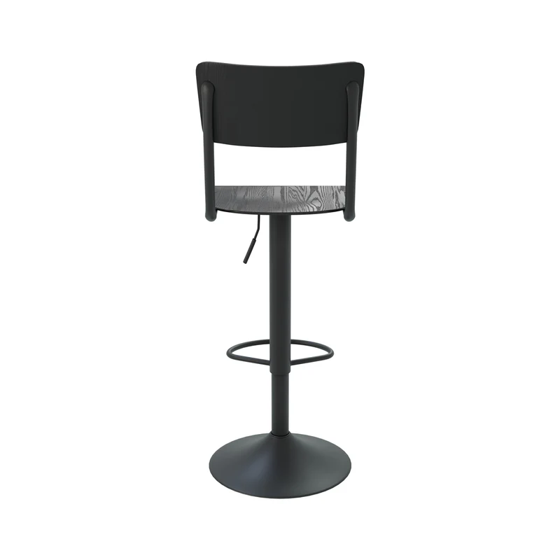 Chaise de bar Clem en bois noir réglable 60/80 cm (lot de 2)