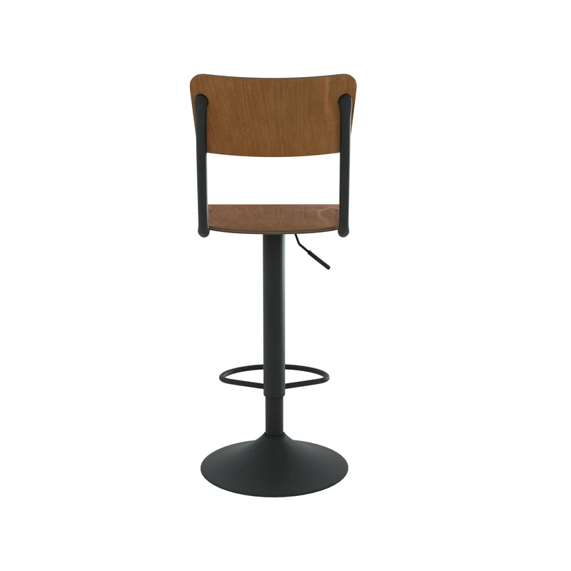 Chaise de bar Clem en bois foncé réglable 60/80 cm (lot de 2)