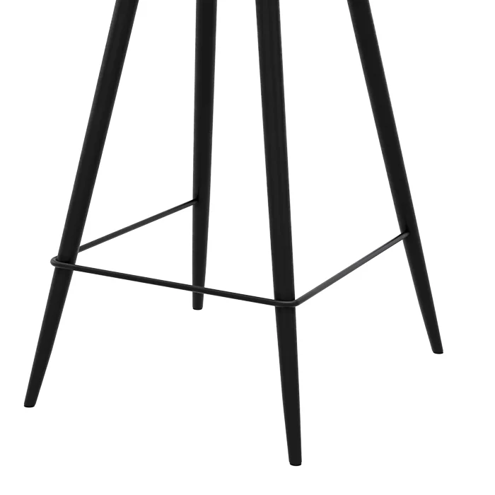 Chaise de bar mi-hauteur capitonnée Texas gris/noir 66 cm (lot de 2)