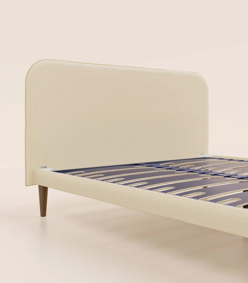 Lit scandi - Beige Velouté