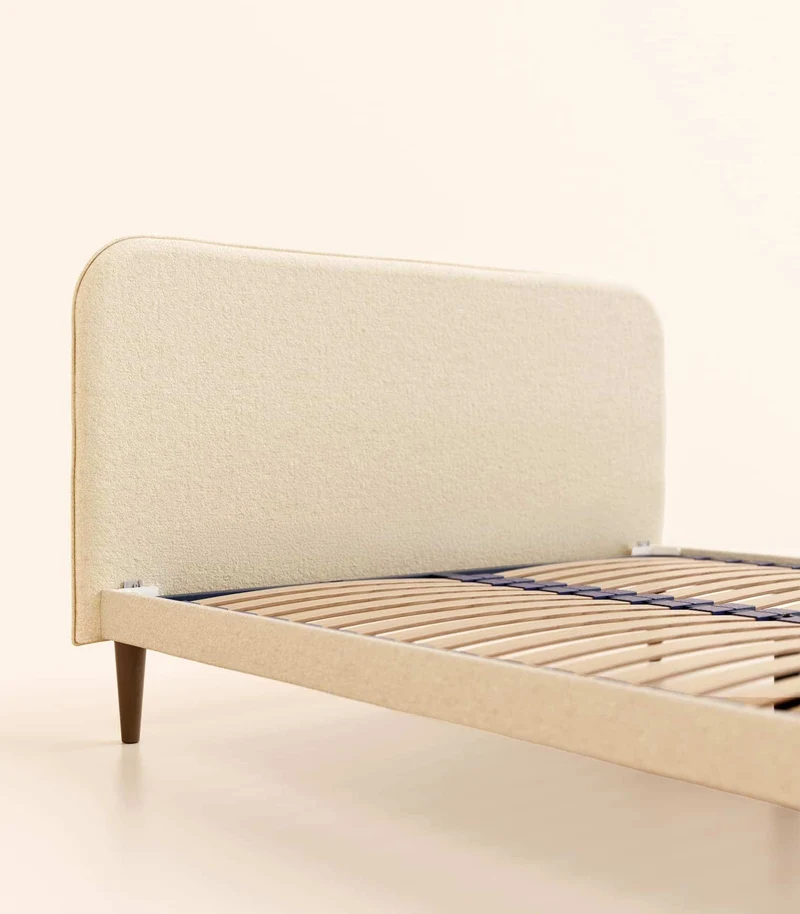 Lit scandi - Beige Bouclé