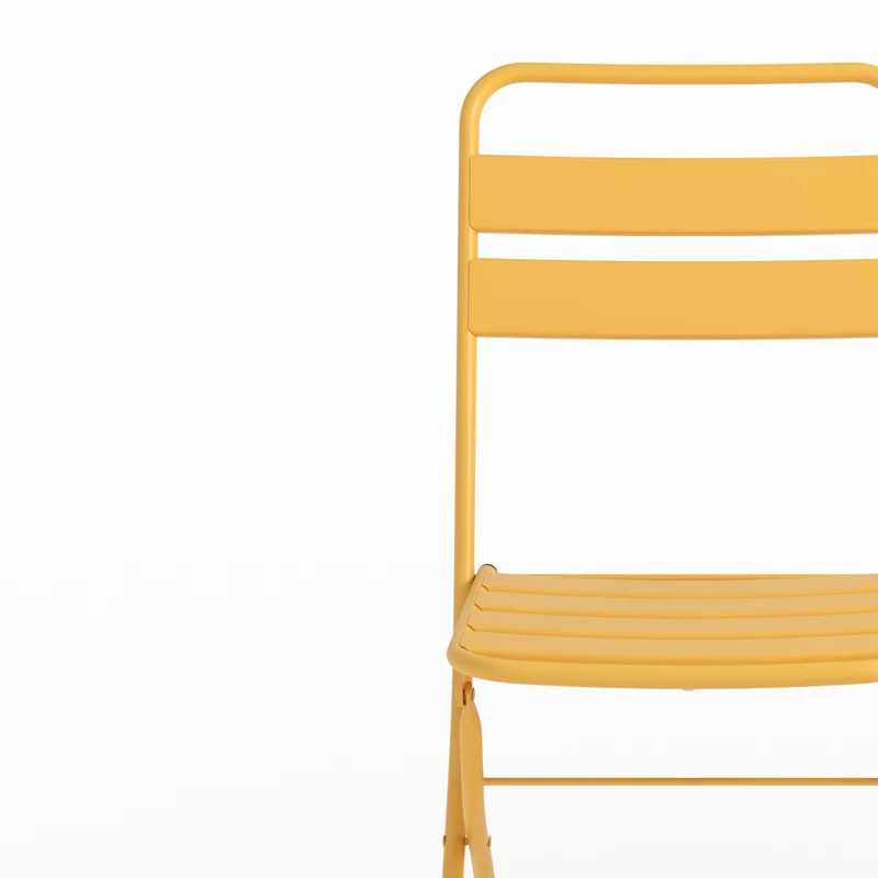 Table et chaises de jardin pliantes Yumi 4 personnes en métal jaune