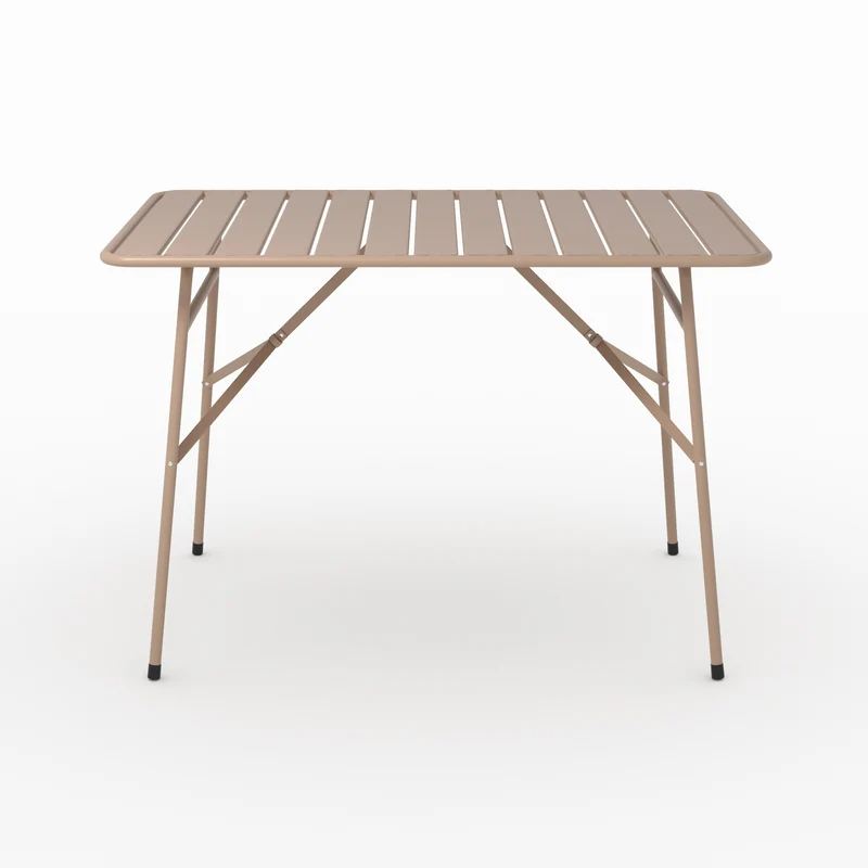 Table et chaises de jardin pliantes Yumi 4 personnes en métal taupe