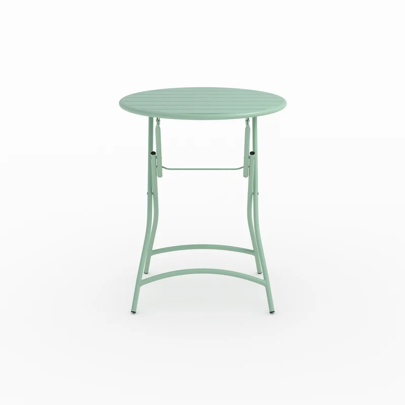 Table ronde et chaises de jardin pliantes Yumi 2 places en métal vert