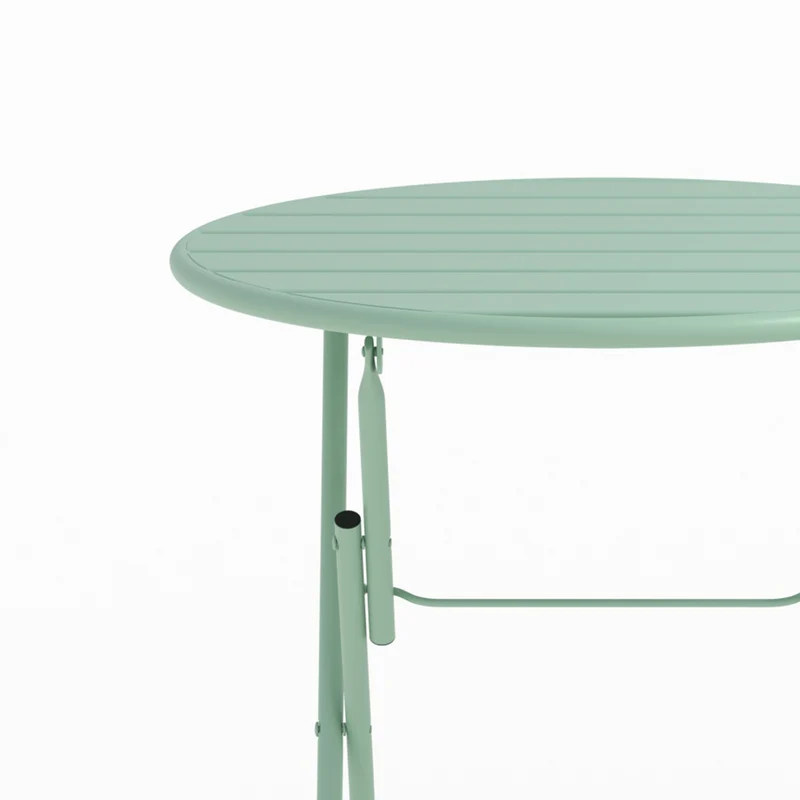 Table ronde et chaises de jardin pliantes Yumi 2 places en métal vert