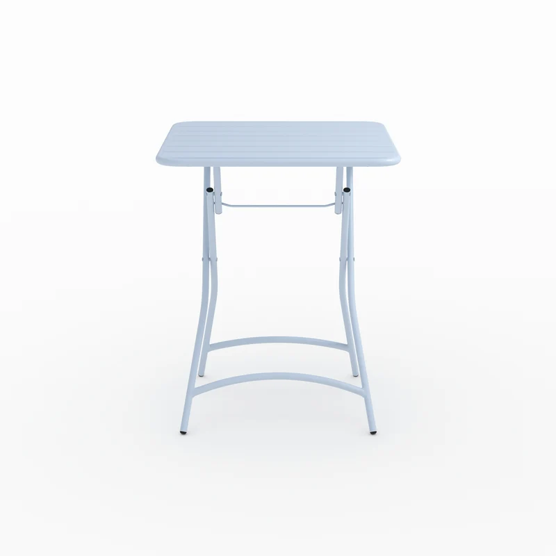 Table et chaises de jardin pliantes Yumi 2 personnes en métal bleu
