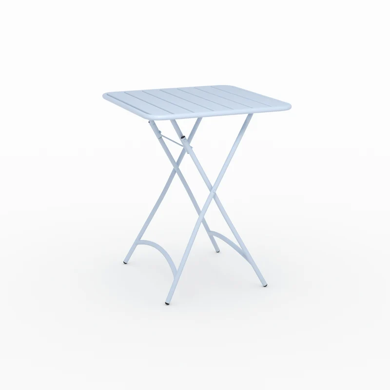 Table et chaises de jardin pliantes Yumi 2 personnes en métal bleu