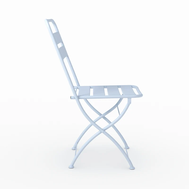 Table et chaises de jardin pliantes Yumi 2 personnes en métal bleu