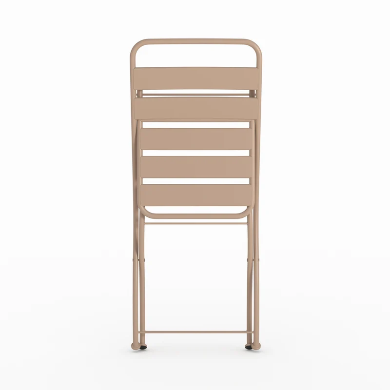 Lot de 2 chaises de jardin Yumi en métal taupe, pliantes