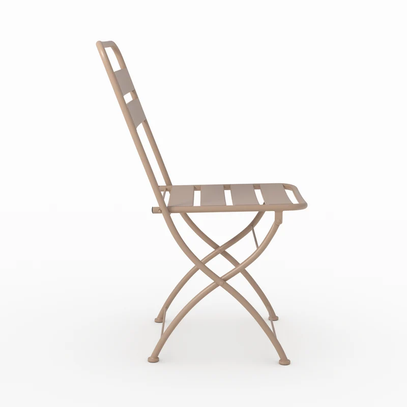 Lot de 2 chaises de jardin Yumi en métal taupe, pliantes