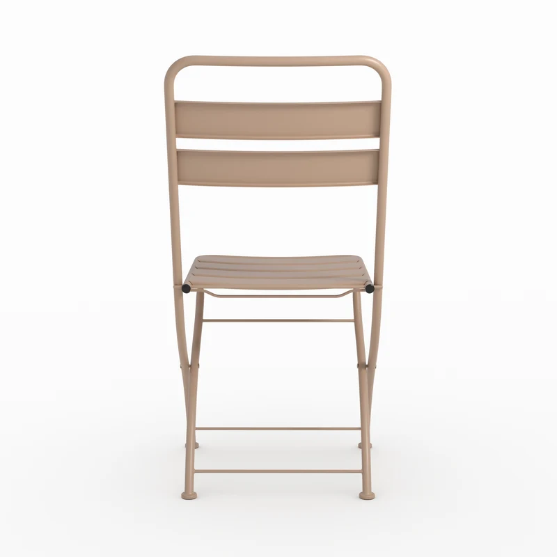 Lot de 2 chaises de jardin Yumi en métal taupe, pliantes