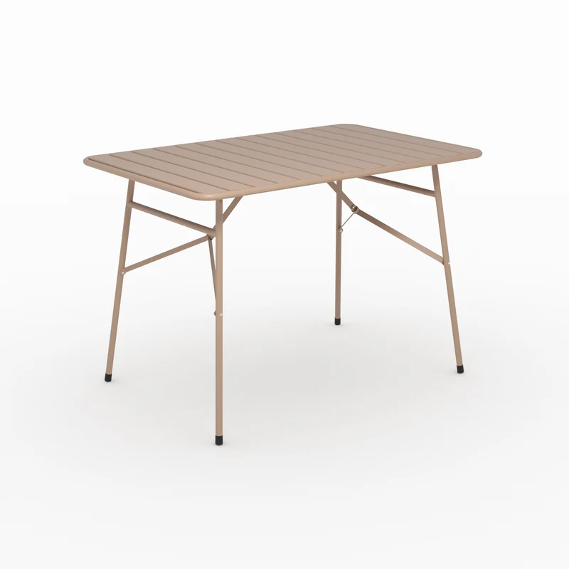 Table de jardin Yumi pliante en métal taupe 4 personnes