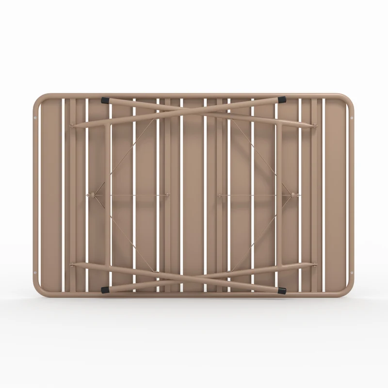 Table de jardin Yumi pliante en métal taupe 4 personnes