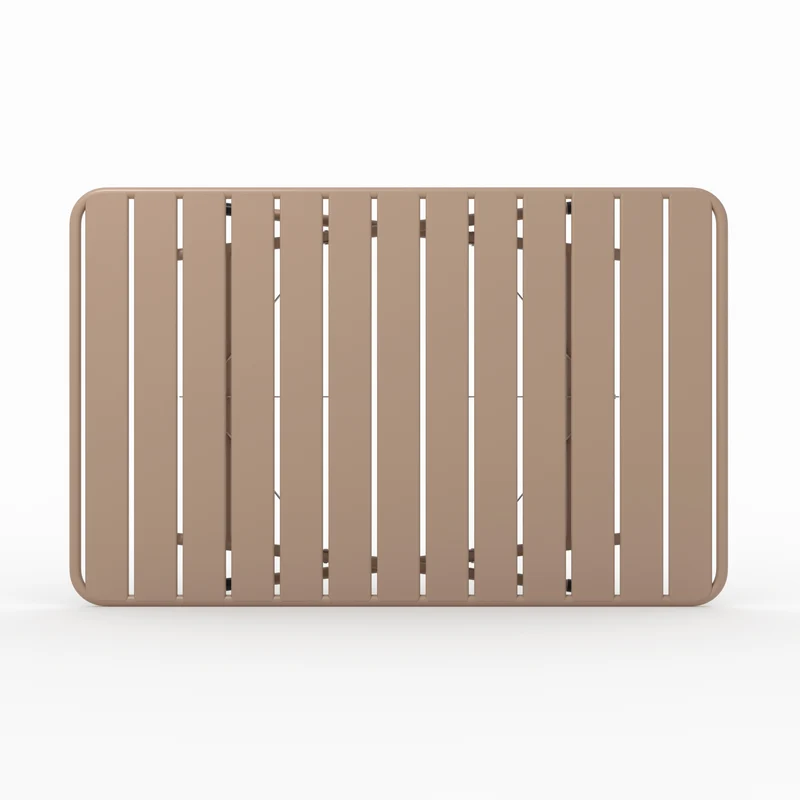 Table de jardin Yumi pliante en métal taupe 4 personnes