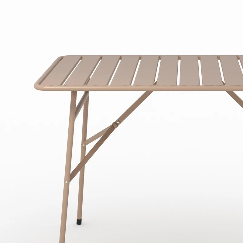 Table de jardin Yumi pliante en métal taupe 4 personnes