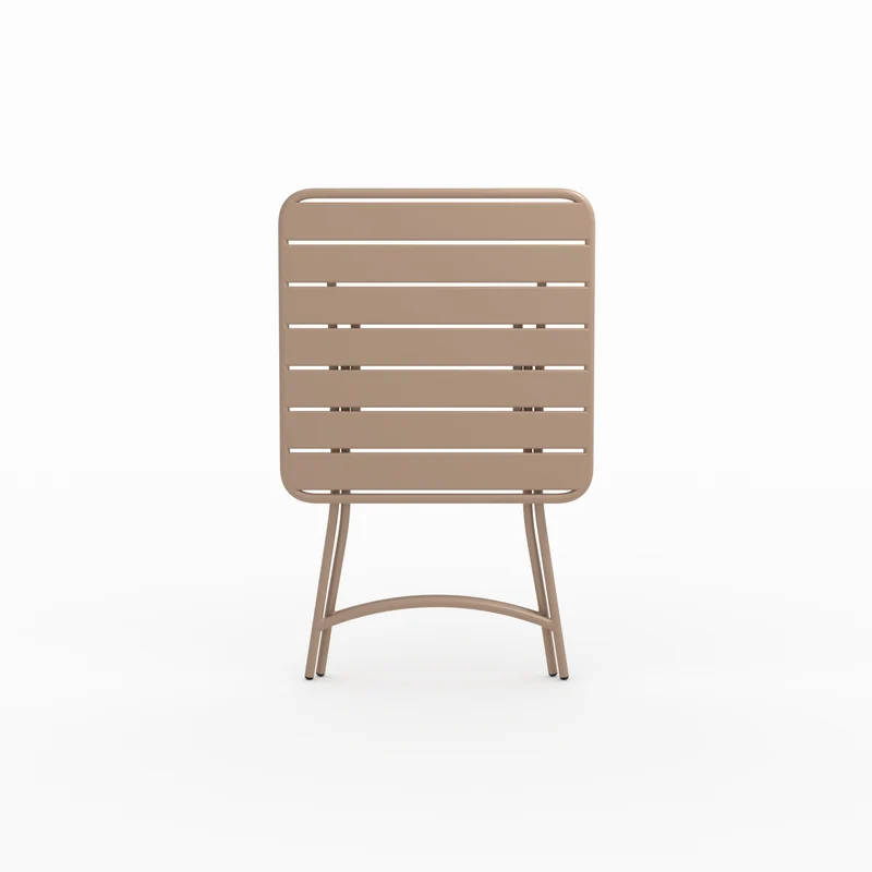 Table de jardin Yumi pliante en métal taupe 2 personnes