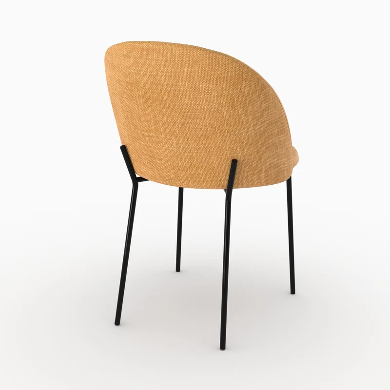 Lot de 2 chaises Karl en tissu texturé jaune moutarde