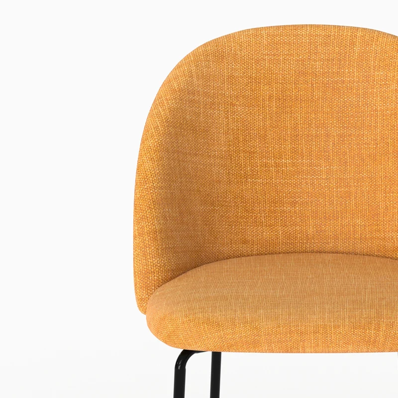 Lot de 2 chaises Karl en tissu texturé jaune moutarde