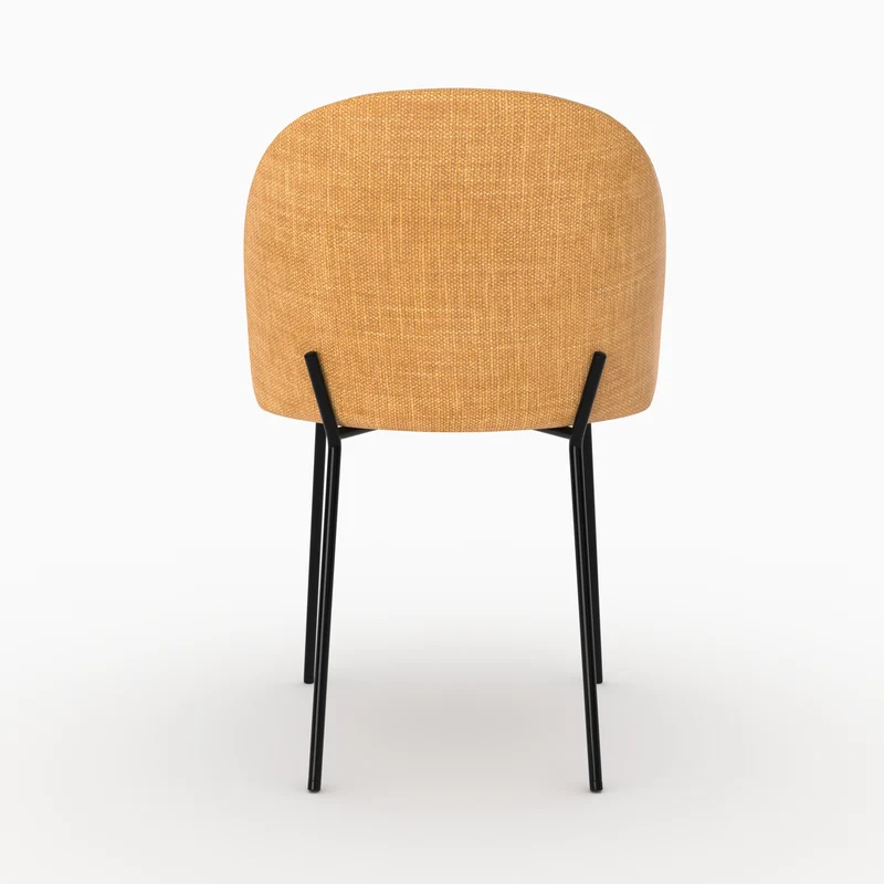 Lot de 2 chaises Karl en tissu texturé jaune moutarde