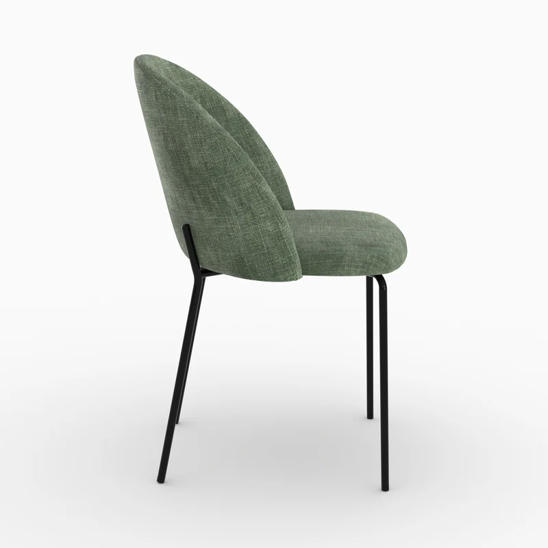 Lot de 2 chaises Karl en tissu texturé vert sapin