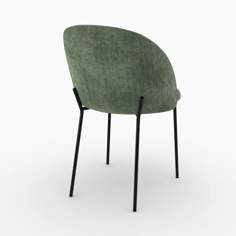 Lot de 2 chaises Karl en tissu texturé vert sapin