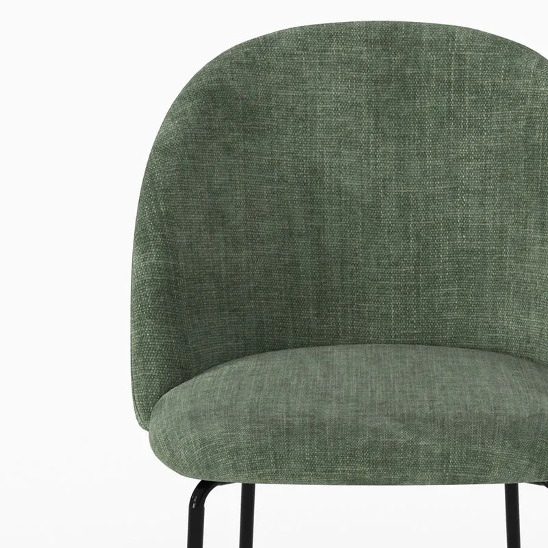 Lot de 2 chaises Karl en tissu texturé vert sapin