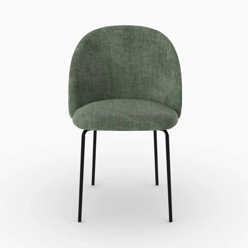 Lot de 2 chaises Karl en tissu texturé vert sapin