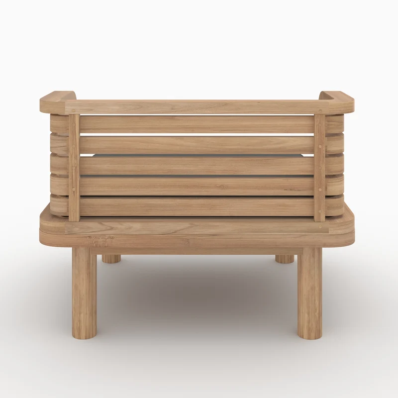 Fauteuil de jardin Kilda en teck massif et coussin gris