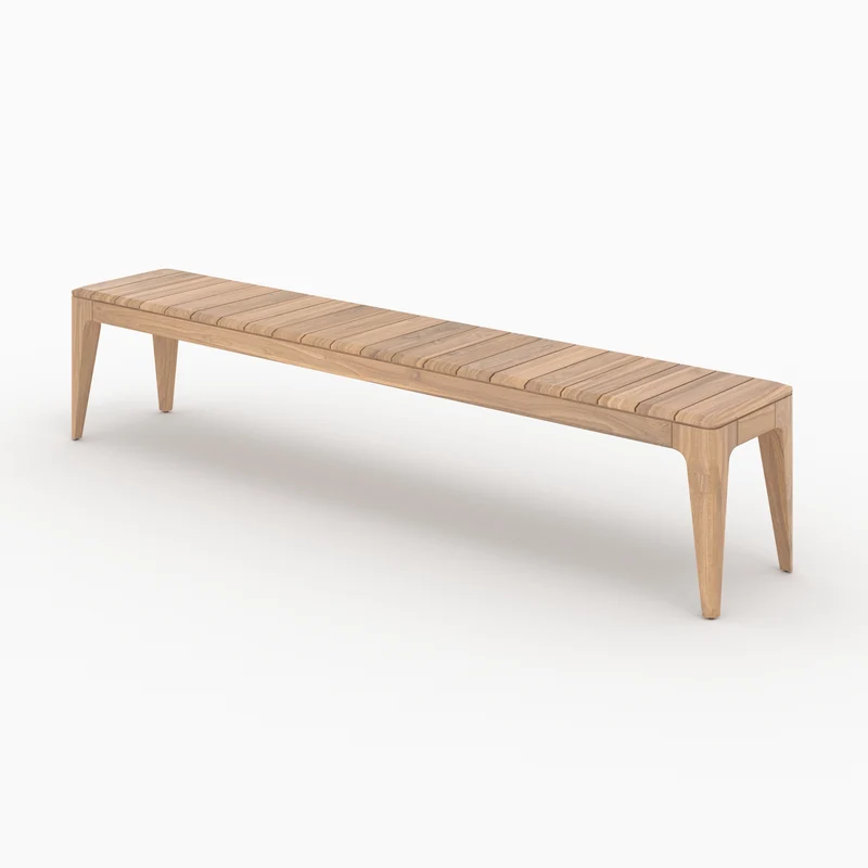 Table et bancs de jardin Nonza en bois de teck recyclé 10 personnes