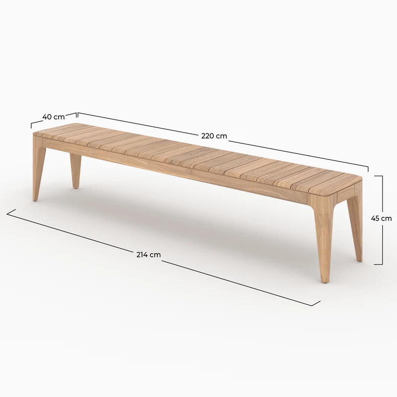 Banc de jardin Nonza en bois de teck recyclé 5 personnes