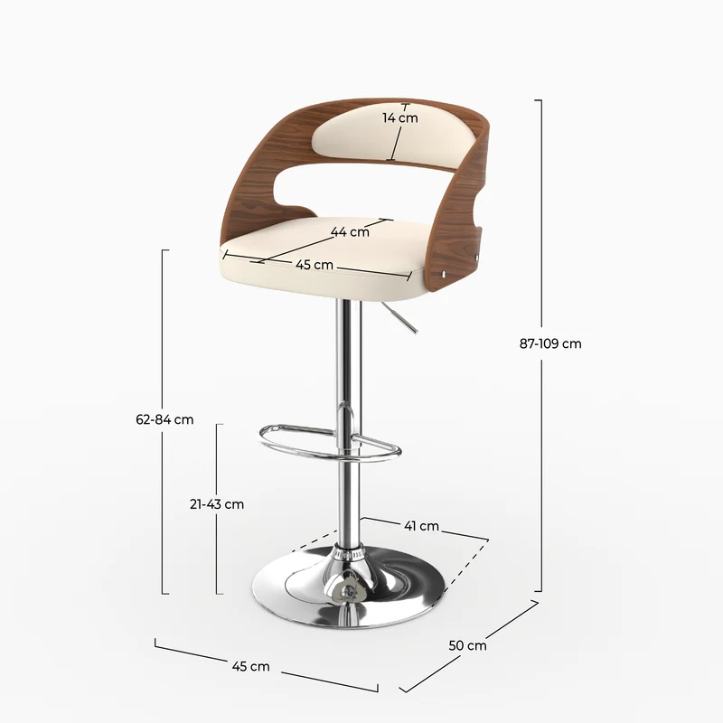 Chaise de bar blanche Louis 62/84 cm