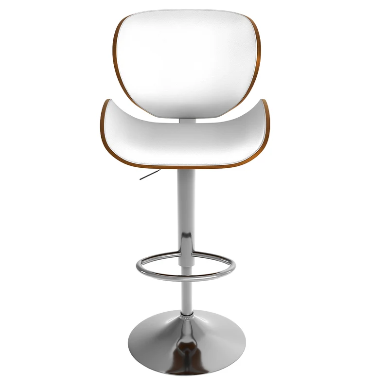 Chaise de bar blanche Baudoin 63/84 cm