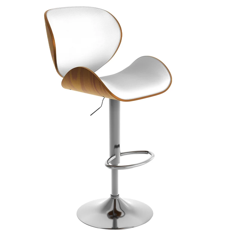 Chaise de bar blanche Baudoin 63/84 cm