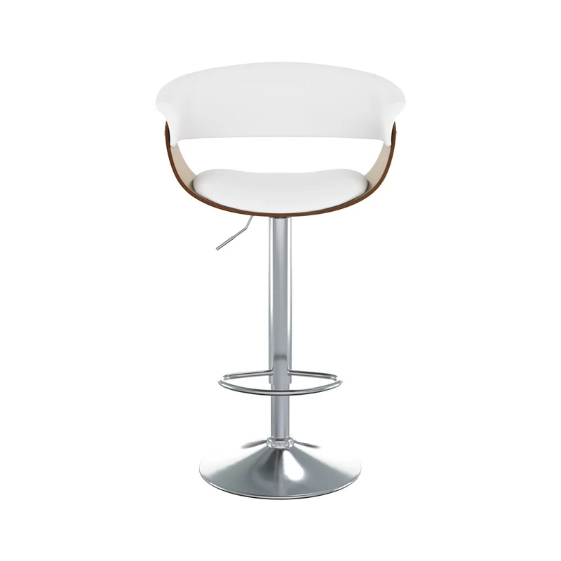 Chaise de bar blanche Basile avec accoudoirs 59/81 cm