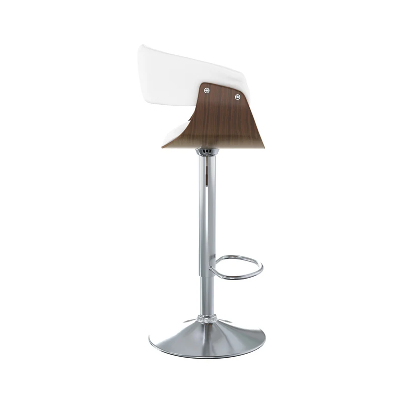 Chaise de bar blanche Basile avec accoudoirs 59/81 cm