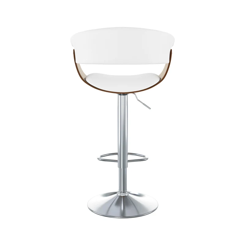 Chaise de bar blanche Basile avec accoudoirs 59/81 cm